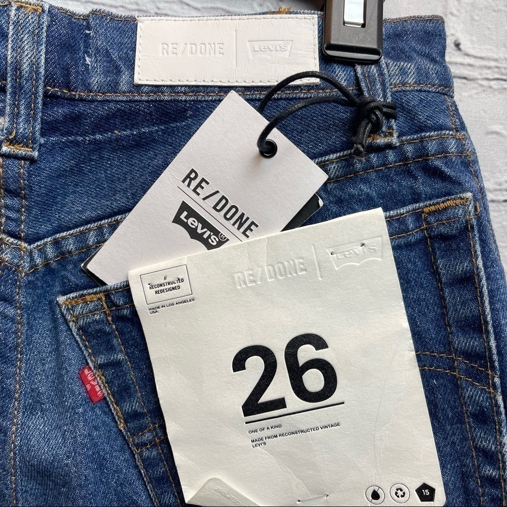 New Re/Done X levi’s 70’s super crop boot - indigo size 26 - Picture 8 of 14
